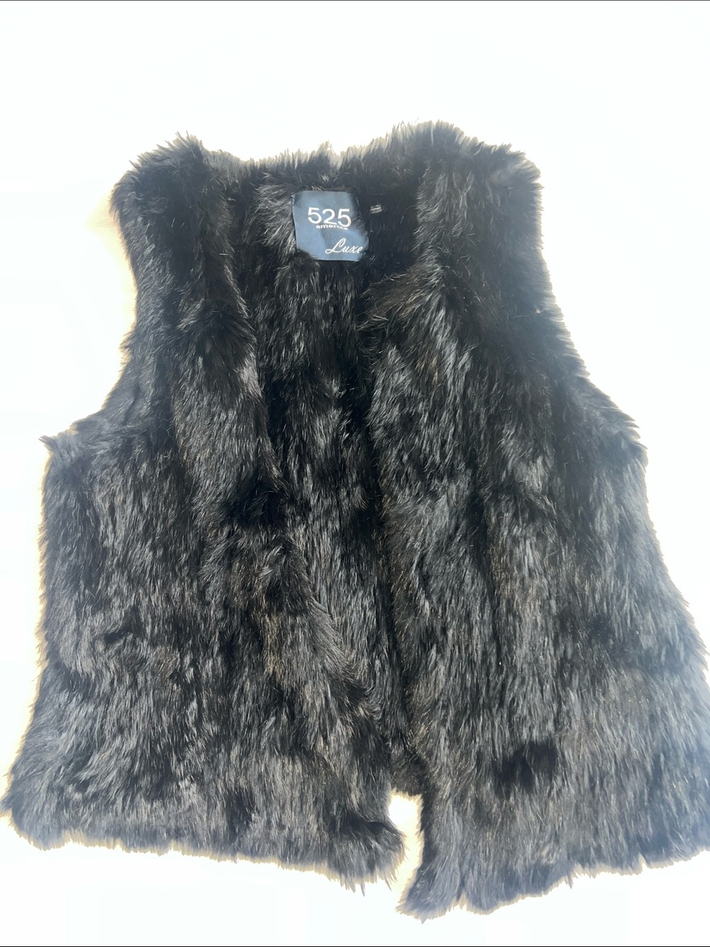 525 America Black Faux Fur Vest